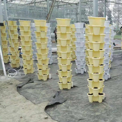 Plastique moderne empilant pot de fleurs verticales pour la culture de substrat