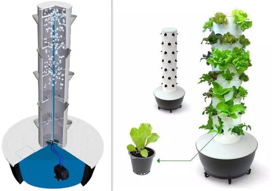Système hydroponique végétal tour de culture verticale fraise tour de jardinage verticale pots